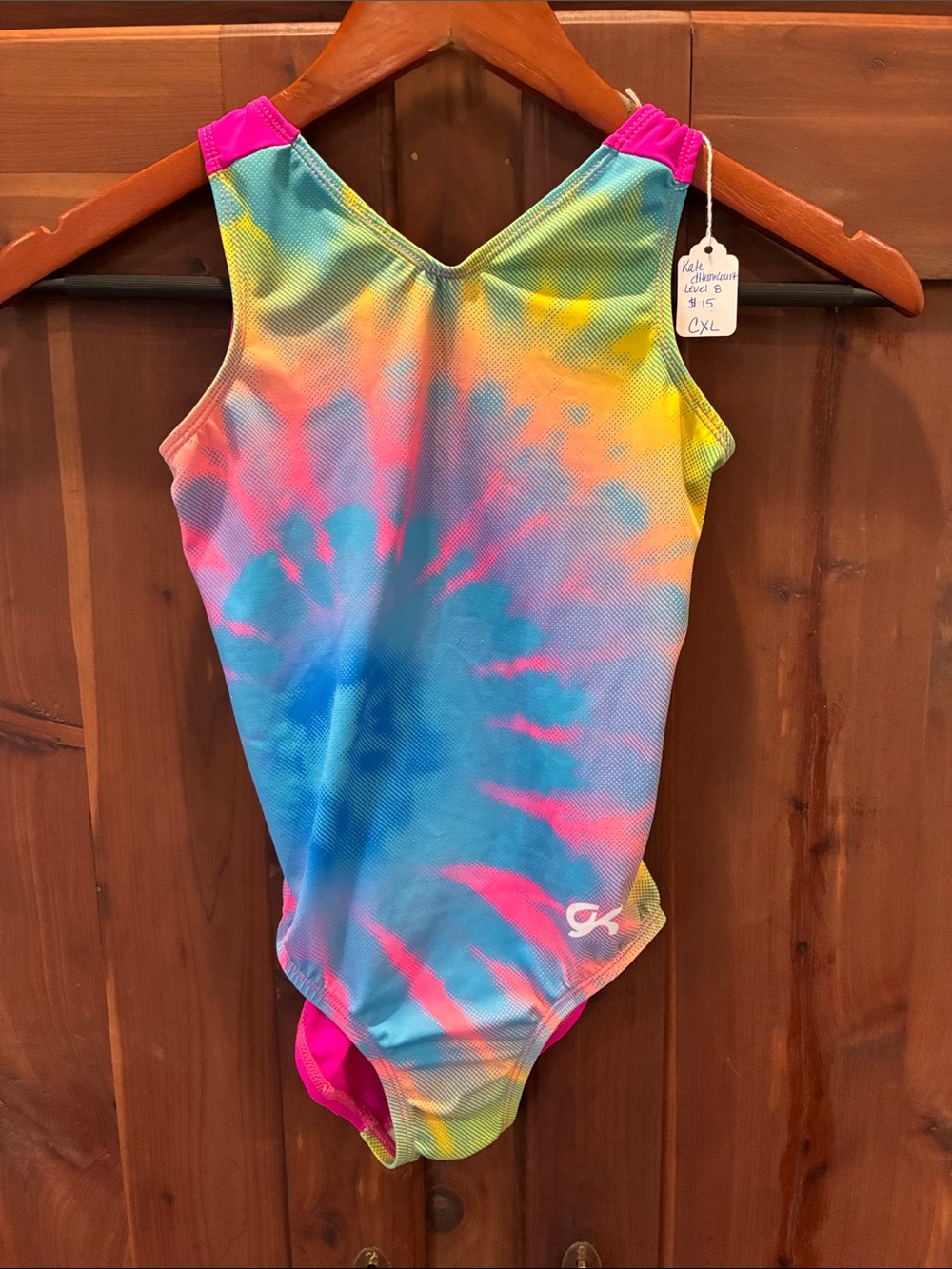 GK Vibrant Tie-Dye Leotard in Blue, Pink & Yellow